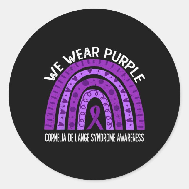 Sticker Rond Porter Le Violet Pour L'Accompagné Du Syndrome De  (Devant)