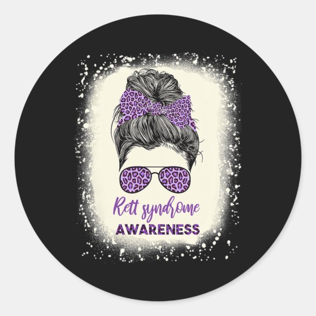 Sticker Rond Porter le violet pour le Mois de sensibilisation a (Devant)