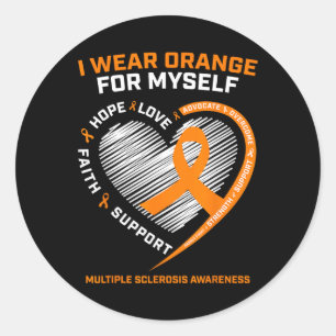 Sticker Rond Porter Orange Moi-même Sclérose en multiple Sensib