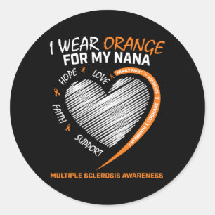 Sticker Rond Porter Orange Nana Plusieurs Produits Sclérose Ms 