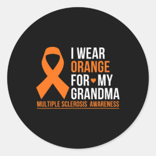 Sticker Rond Porter Orange Pour Ma Grand-Mère Sclérose En Plaqu