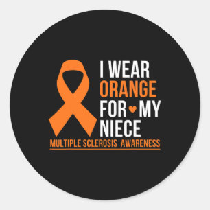 Sticker Rond Porter Orange Pour Ma Nièce Sclérose Multiples Mme