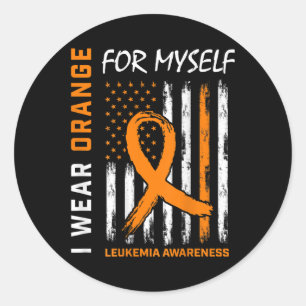 Sticker Rond Porter Orange pour moi Leucémie Sensibilisation Am