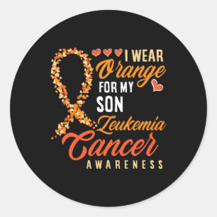 Sticker Rond Porter Orange Pour Mon Fils Leucémie Cancer Sensib
