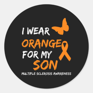 Sticker Rond Porter Orange Pour Mon Fils Sclérose Multiples Rub