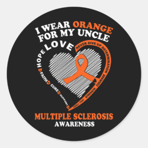 Sticker Rond Porter Orange pour mon oncle Sclérose en plaques