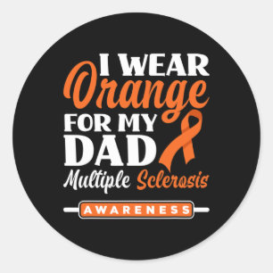 Sticker Rond Porter Orange pour mon père Sclérose en plaques