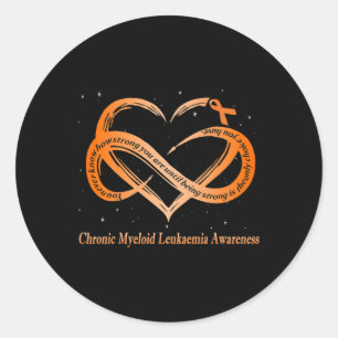 Sticker Rond Porter Orange Pour Myéloïde Chronique Leucémie Gue