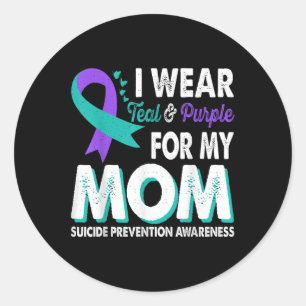 Sticker Rond Porter Turquoise & ; Purple Pour La Prévention