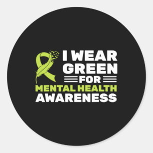 Sticker Rond Porter vert pour la sensibilisation à la santé men