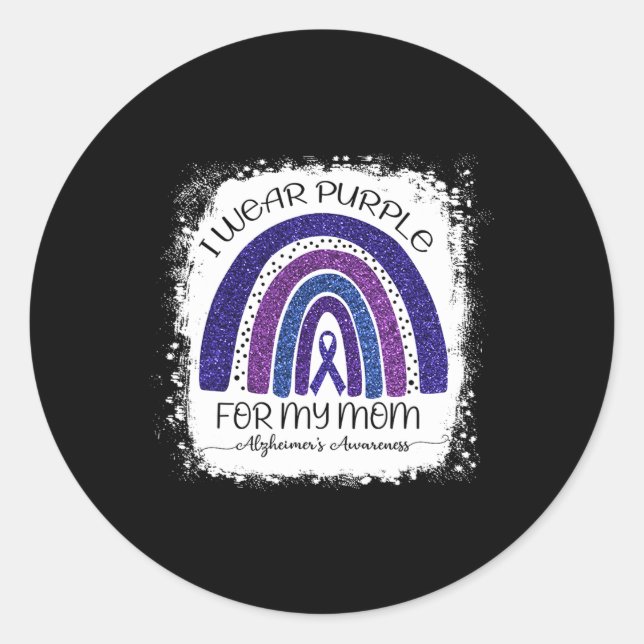 Sticker Rond Porter Violet Pour Ma Mère Alzheimer Bleached Ra (Devant)