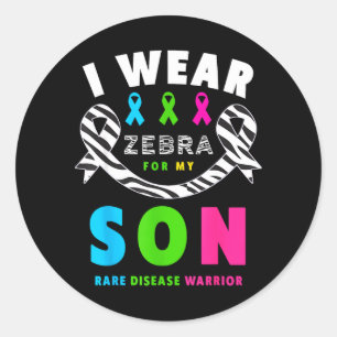 Sticker Rond Porter Zèbre pour la Journée de sensibilisation à