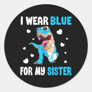 Sticker Rond Portez Bleu pour la sensibilisation au diabète de