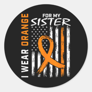 Sticker Rond Portez De L'Orange Pour Ma Soeur Leucémie Académie