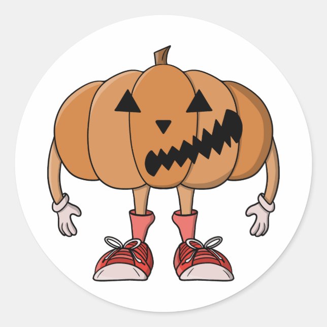 Sticker Rond Portez des baskets à Halloween (Devant)