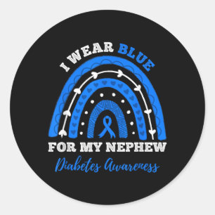 Sticker Rond Portez du bleu pour la Journée du diabète de type