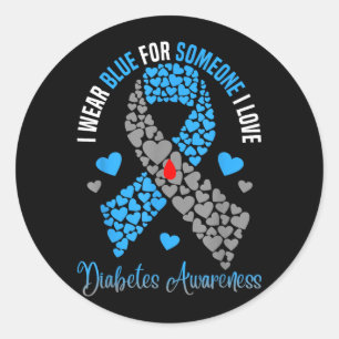 Sticker Rond Portez du bleu pour quelqu'un que vous aimez de di
