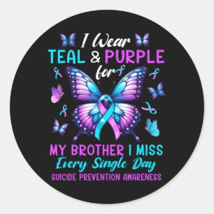 Sticker Rond Portez du sarcelle violet pour la prévention pour 
