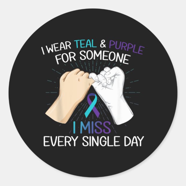 Sticker Rond Portez du sarcelle violet pour quelqu'un que vous  (Devant)