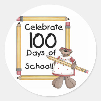 Sticker Rond Portez le 100e jour des t-shirts et cadeaux scolai