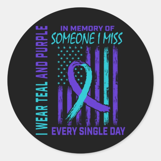 Sticker Rond Portez le turquoise violet pour le drapeau de sens (Devant)