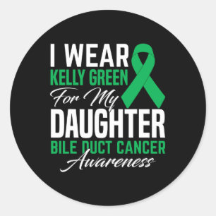Sticker Rond Portez le vert Kelly pour le cancer des voies bili