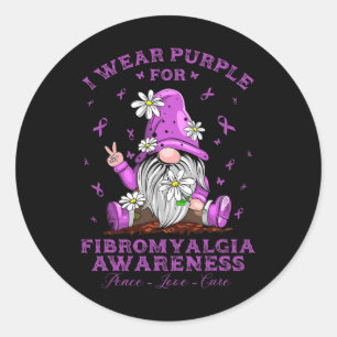 Sticker Rond Portez Le Violet Pour Le Guerrier De La Journée De