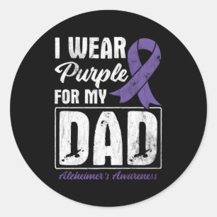 Sticker Rond Portez Le Violet Pour Mon Père Alzheimer Sensibili