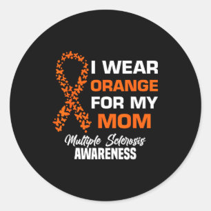 Sticker Rond Portez orange pour les mamans atteintes de scléros
