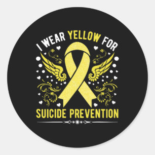 Sticker Rond Portez Un Jaune Pour La Prévention Du Suicide Supp