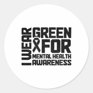 Sticker Rond Portez Vert Pour Le Mois De Sensibilisation À La S