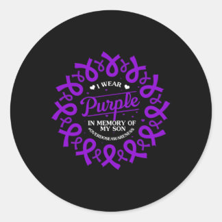 Sticker Rond Portez Violet En Mémoire De Mon Fils Surdose Sensi