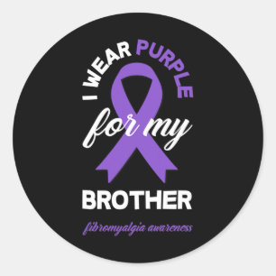 Sticker Rond Portez Violet Pour Mon Frère Fibromyalgie Sensibil