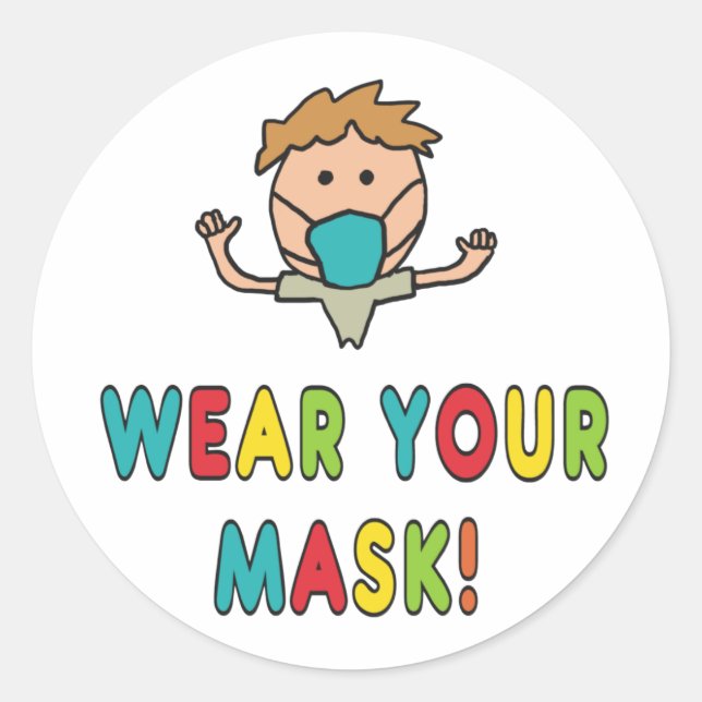 Sticker Rond Portez votre masque (Devant)