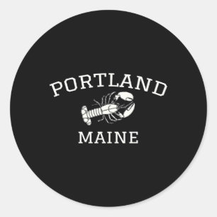 Sticker Rond Portland Maine Produit de homard