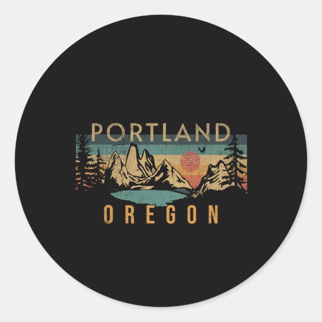 Sticker Rond Portland Oregon  (Devant)
