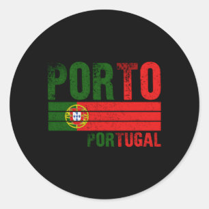 Sticker Rond Porto Portugal Drapeau portugais S
