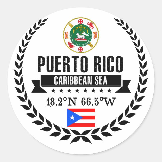 Sticker Rond Porto Rico (Devant)