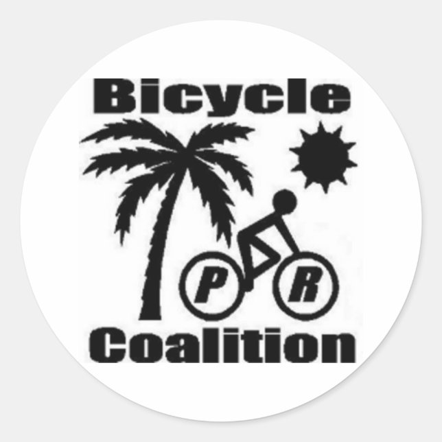 Sticker rond Porto Rico Bicycle Coalition 1,5 pouc (Devant)