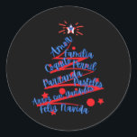 Sticker Rond Porto Rico Christmas Feliz Navidad<br><div class="desc">Porto Rico Christmas Feliz Navidad</div>