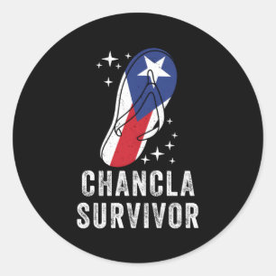 Sticker Rond Porto Rico Drapeau La Chancla Survivante Rican His