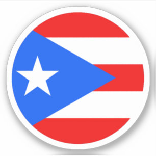 Sticker rond Porto Rico Flag