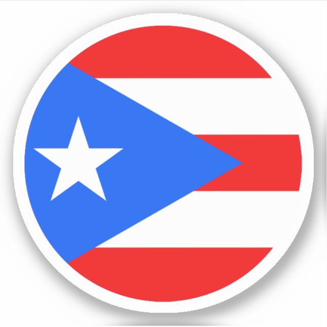 Sticker rond Porto Rico Flag (Devant)