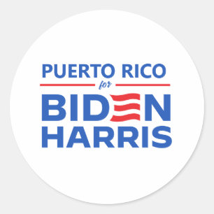 Sticker Rond Porto Rico pour Biden Harris