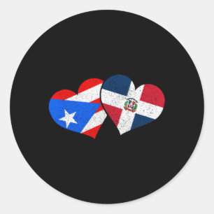 Sticker Rond Porto Rico République dominicaine Pride Porto Rico