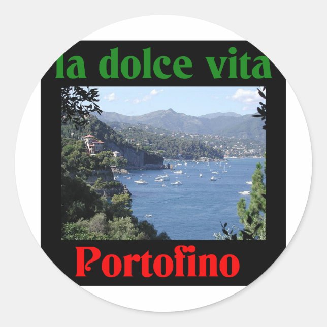 Sticker Rond Portofino Italie (Devant)