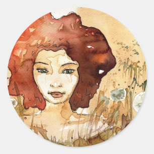 Sticker Rond Portrait Abstrait 3