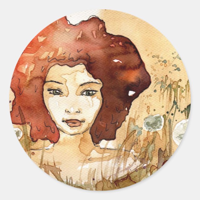 Sticker Rond Portrait Abstrait 3 (Devant)