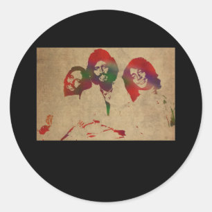 Sticker Rond Portrait aquarelle des abeilles