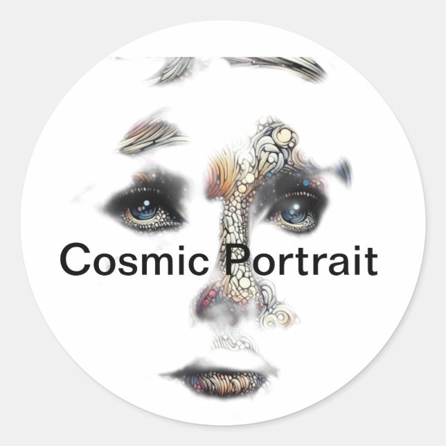 Sticker Rond Portrait cosmique (Devant)